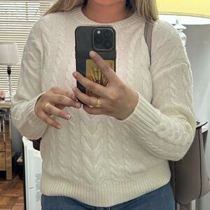 Cream cable knit sweater